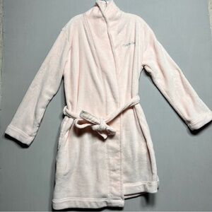 Calvin Klein Sleepwear Pink Soft Plush Logo Classic Belted Waist Robe Size M/L